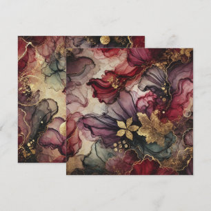 Printable Harvest Wine Alcohol Ink Scrapbook Paper Invitation