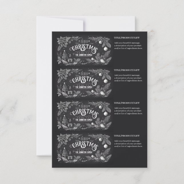 Printable Homemade Christmas Gift Labels Invitation (Front)