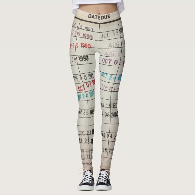 Printable Library Cards Leggings (Front)
