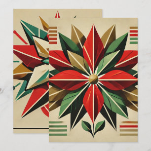 Printable Mid-Century Modern Poinsettia Scrapbook Invitation