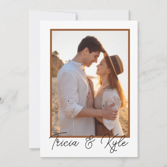Printable minimalist four-photo wedding invitation (Front)