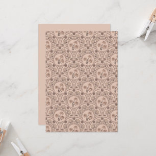 Printable Mocha Rococo Revival Mandala Scallop Invitation