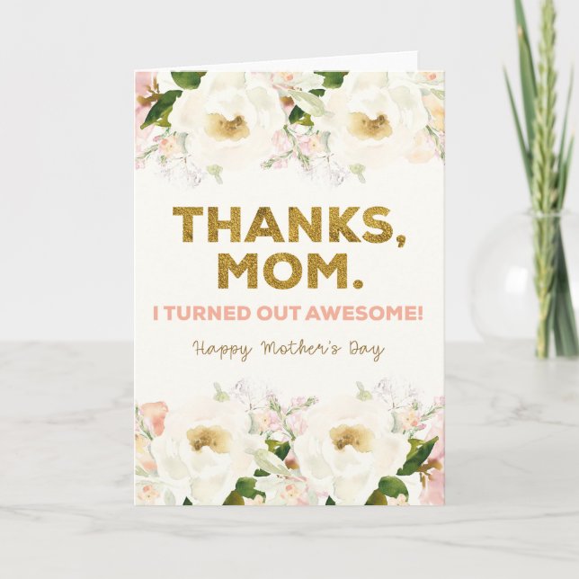 Printable Mother's Day Card | Mom Flowers Card (Front)