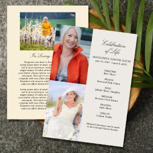 Printable Multi Photo Celebration of Life Program