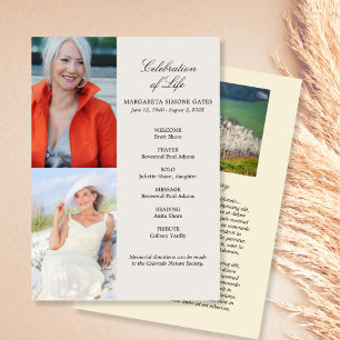 Printable Multi Photo Celebration of Life Program