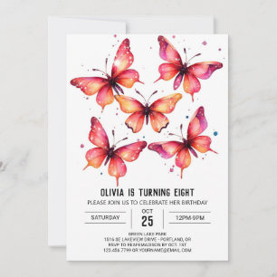 Printable Online Butterfly Girl Birthday Invitation