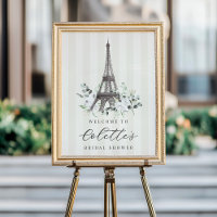 Printable Paris Bloom Bridal Shower Welcome Sign