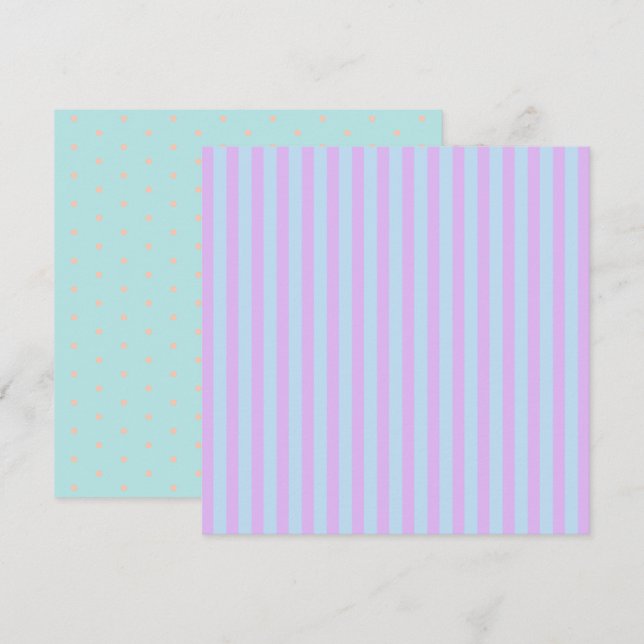 Printable Pastel Rainbow Stripes & Polka Dots Invitation (Front/Back)