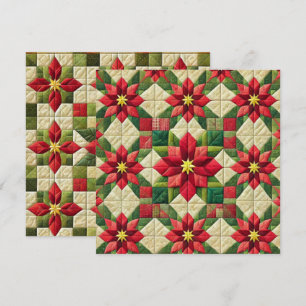 Printable Patchwork Poinsettia Star Scrapbooking Invitation