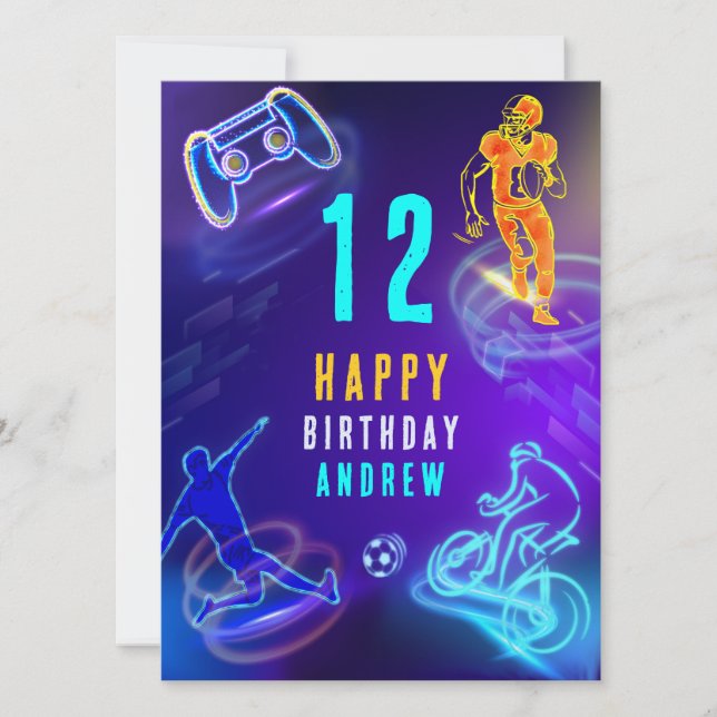 Printable  Personalized Boy Birthday Card (Front)