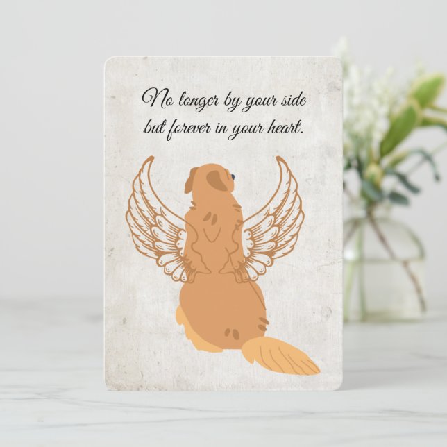 Printable Pet Condolence Card with Dogs with Wings (Standing Front)