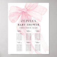 Printable Pink Bow Baby Shower Seating Chart