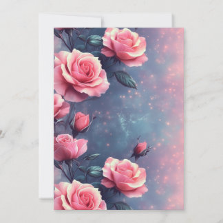 Printable Rose Galaxy Background – Digital Card 