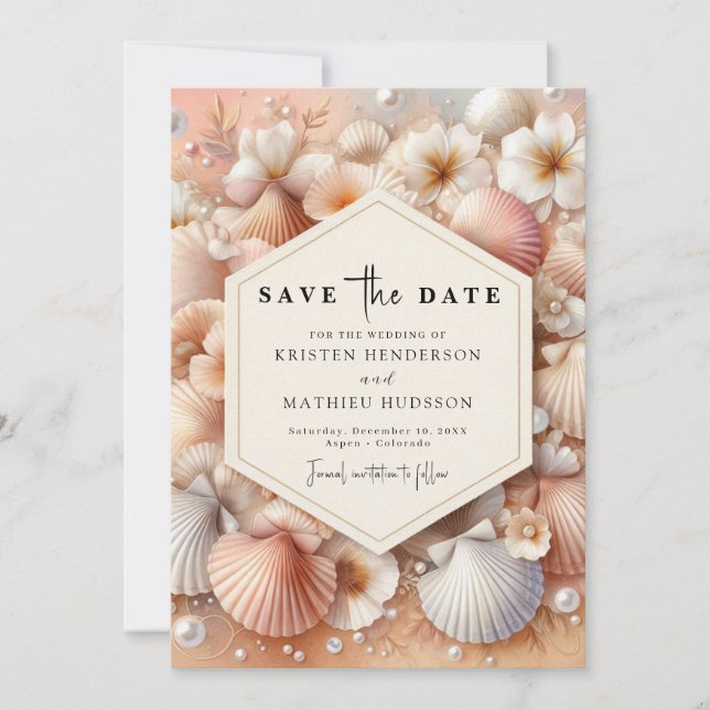 Printable Rustic Beach Wedding Save The Date (Front)
