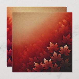 Printable Rusty Red Maple Autumnal Ombre Scrapbook Invitation
