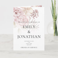 Printable Simple Church Folded Wedding Program