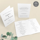 Printable Simple Church Folded Wedding Program<br><div class="desc">Printable Simple Church Folded Wedding Program. Available digitally and printed. A simplistic,  fully customisable design. Easily personalise to your own details and change text and background colours if you so wish to match your wedding theme via the edit further option.</div>