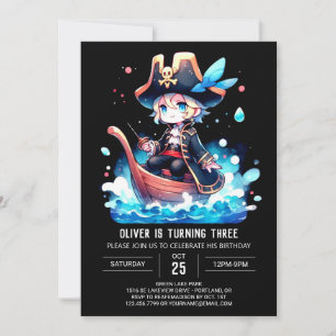 Printable Simple Pirate Birthday Invitation