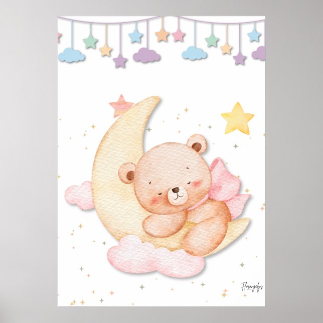 Printable Sleeping Teddy Bear Wall Art  (Front)