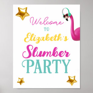 Printable SLEEPOVER Slumber Birthday Party Welcome Poster