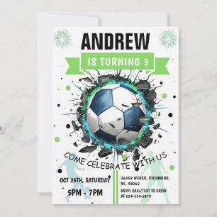 Printable Soccer Birthday template Invitation