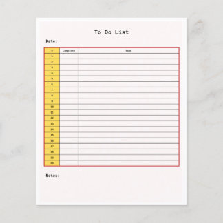 Printable To Do List Retro Style