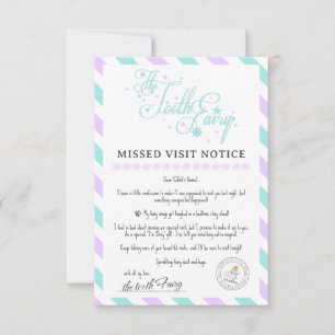 Printable Tooth Fairy Apology Letter Note Card
