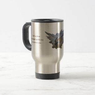 Printable Travel Mug, Gold Angel, Add Names Mug