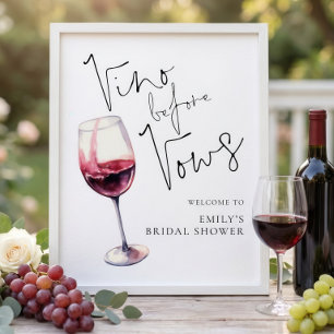 Printable Vino Before Vows Welcome Bridal Shower Poster