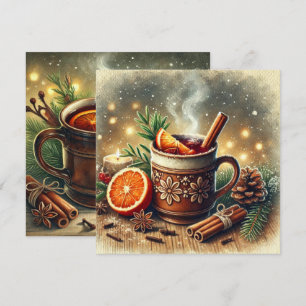 Printable Vintage Christmas Mulled Apple Cider Invitation