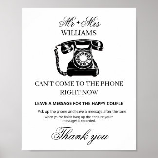 Printable Voicemail Wedding Audio Guestbook Sign