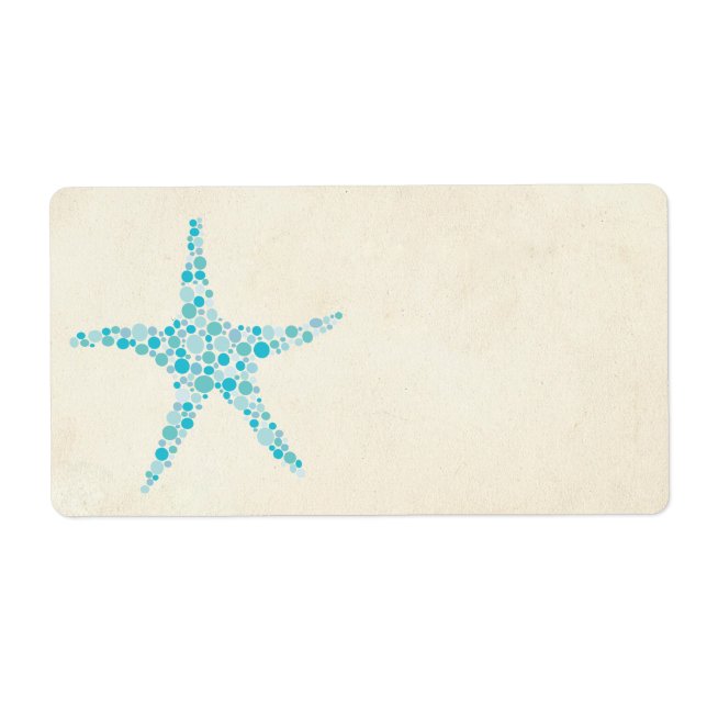 Printable Wedding Turquoise Aqua Starfish Sticker (Front)