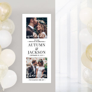 Printable Wedding Welcome Simple Modern 2 Photo Poster