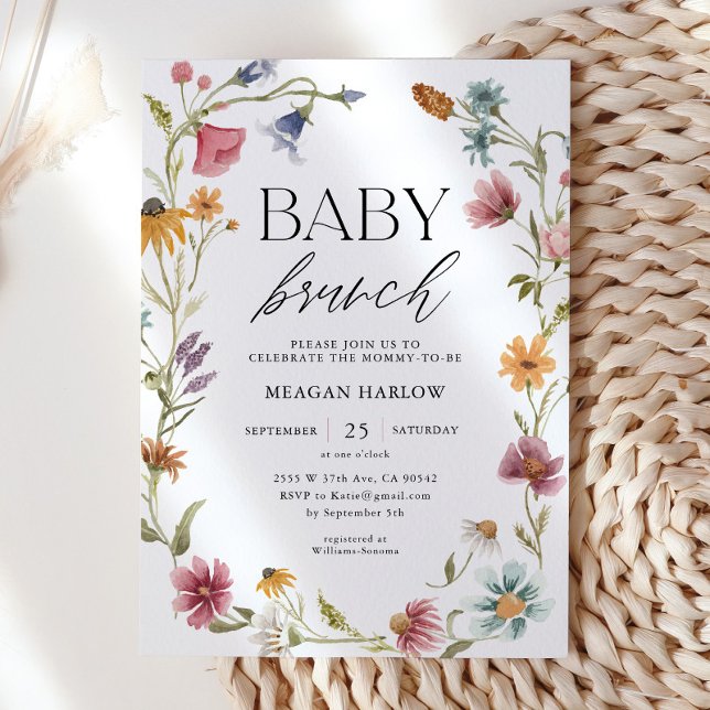 Printable Wildflower Floral Baby Brunch Invitation (Creator Uploaded)