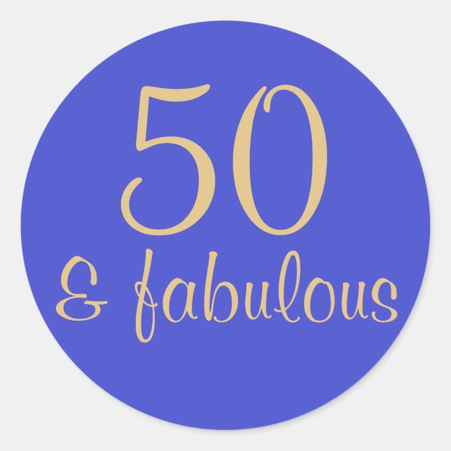 Printed "50 & Fabulous" 50th Birthday Sticker (Front)