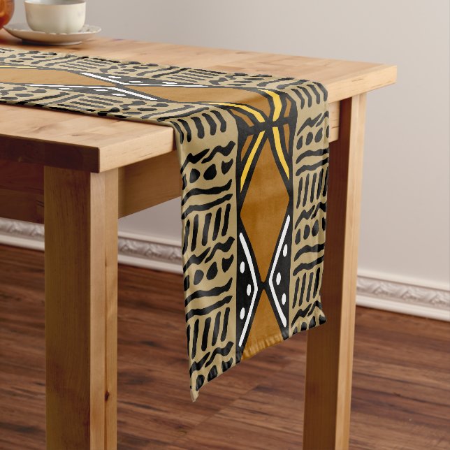 Printed African Bogolan Table Runner (In Situ)