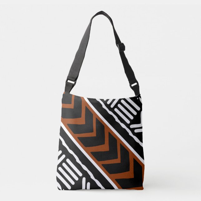 Printed African Mud Cloth Design Tote Bag (Front)