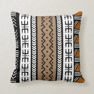 Printed African Mud Cloth Design Tote Bag Throw Pi Pillow