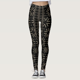 Printed African mud cloth leggings