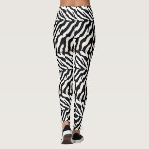 PRINTED BLACK WHITE ZEBRA SKIN LEGGINGS