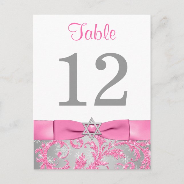 PRINTED Bow - Winter Wonderland Table Number Card (Front)