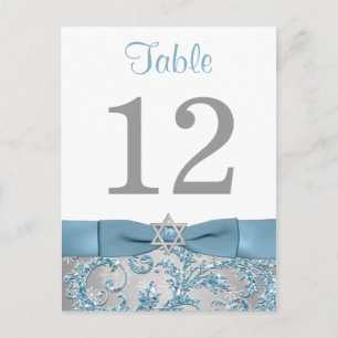PRINTED Bow - Winter Wonderland Table Number Card