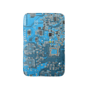 Printed Circuit Assembly PCB Blue Circuit Board Bath Mat