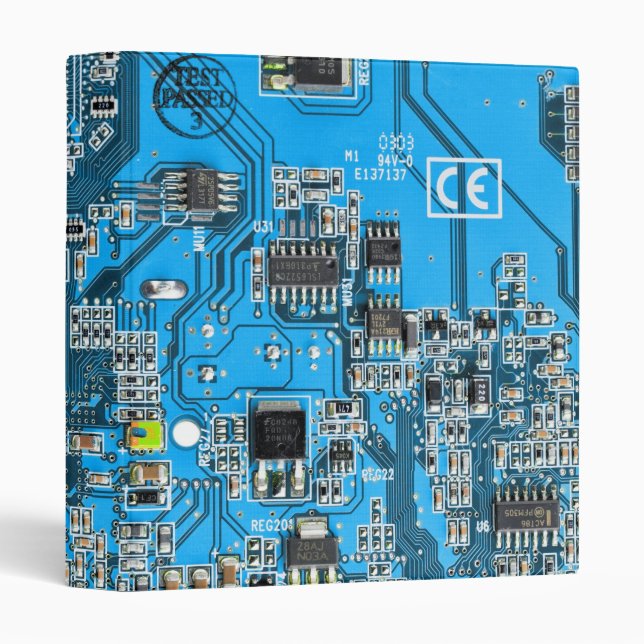 Printed Circuit Assembly PCB Blue Circuit Board Binder (Front/Spine)
