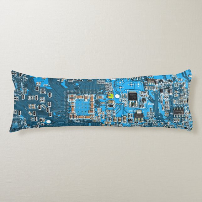 Printed Circuit Assembly PCB Blue Circuit Board Body Pillow (Front)