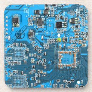 Printed Circuit Assembly PCB Blue Circuit Board Coaster