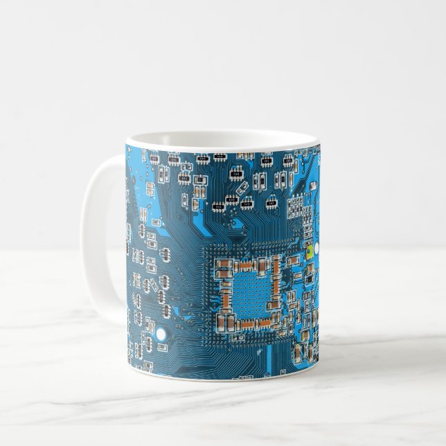 Printed Circuit Assembly PCB Blue Circuit Board Coffee Mug (Front Left)