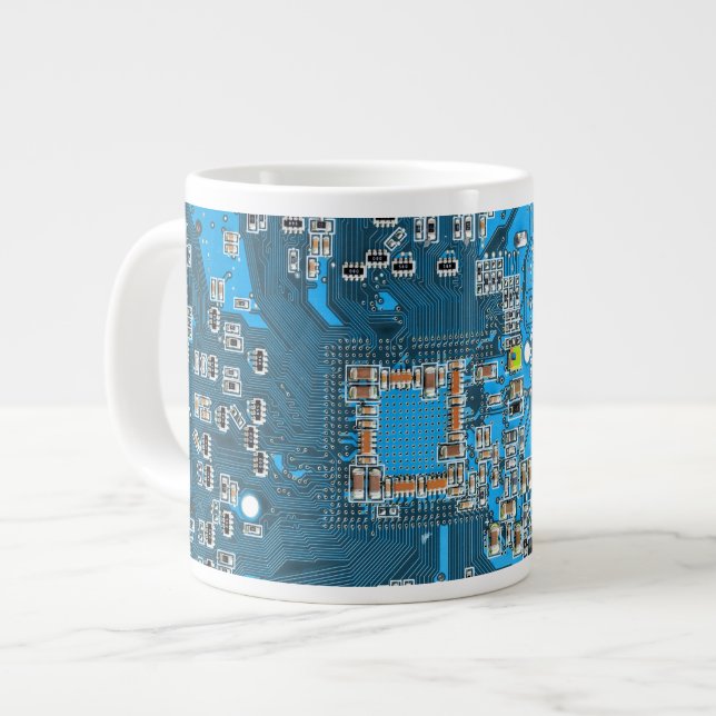 Printed Circuit Assembly PCB Blue Circuit Board Large Coffee Mug (Front Left)