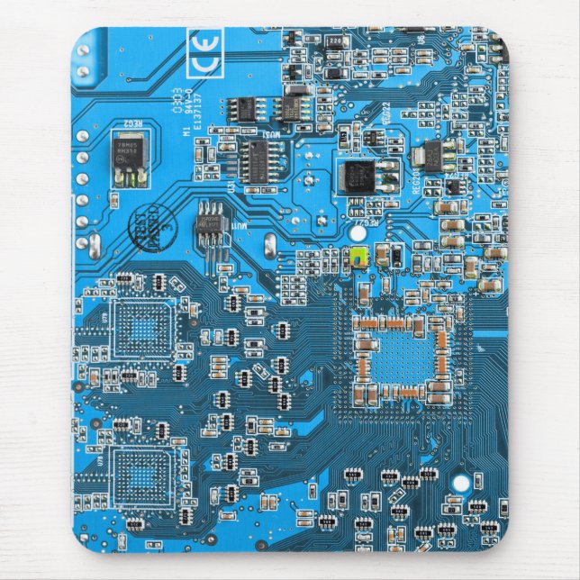 Printed Circuit Assembly PCB Blue Circuit Board Mouse Pad (Front)
