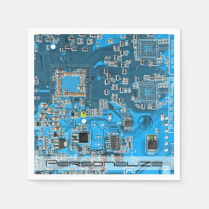 Printed Circuit Assembly PCB Blue Circuit Board Napkin